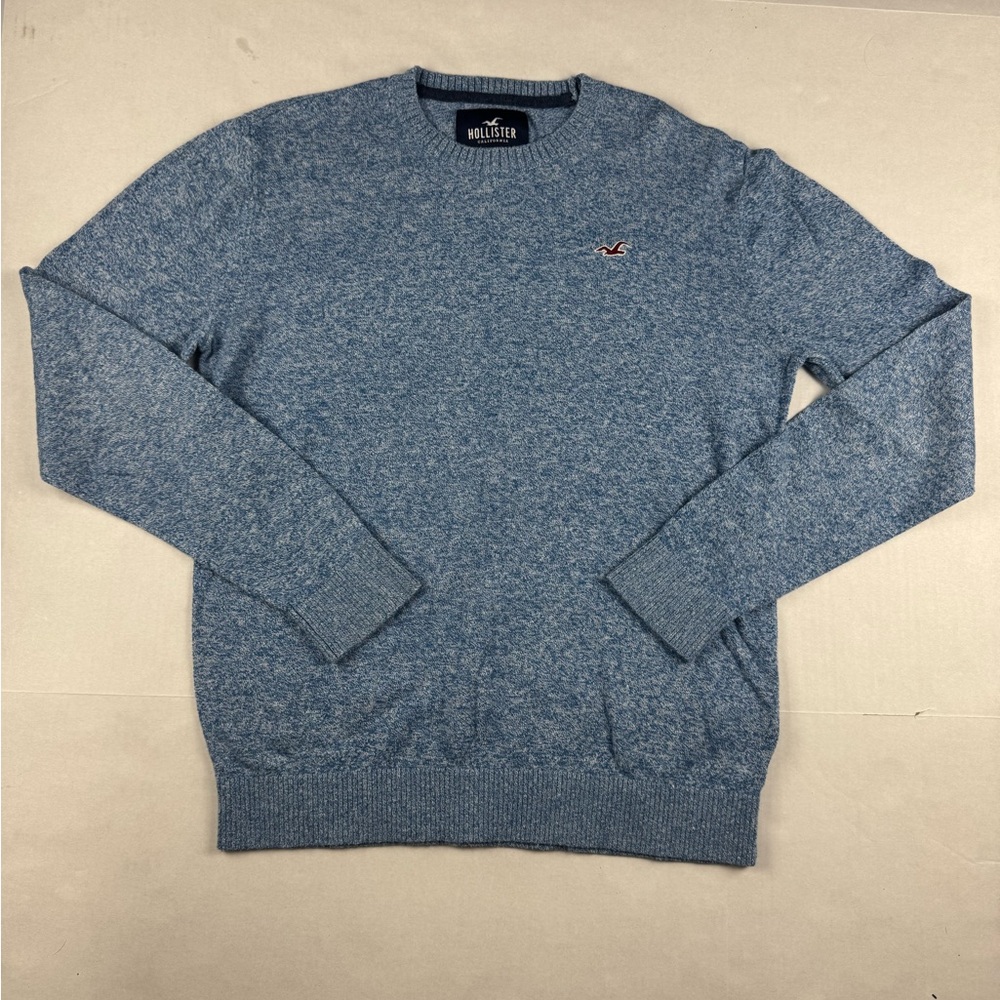 Hollister Men's Heathered Blue long sleeve Crewneck Sweater size medium
